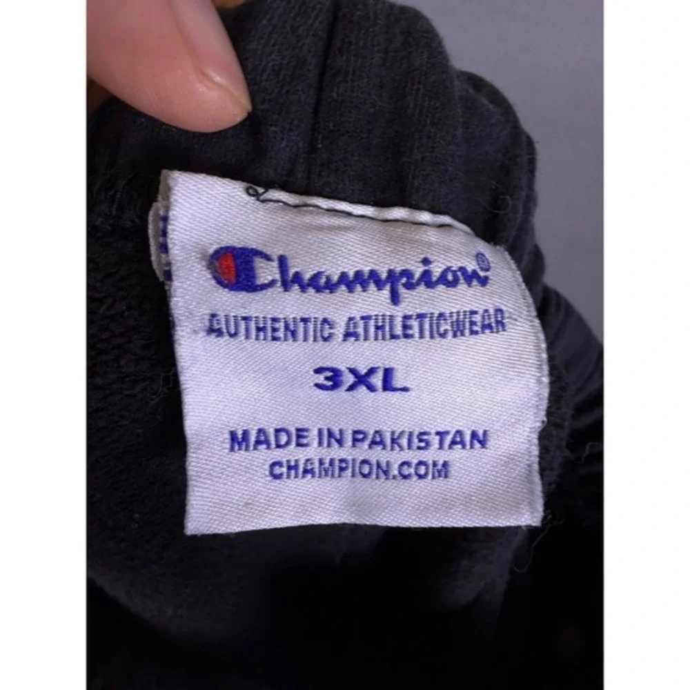 Champion‎ Joggers Men 3XL Adult Black Pants Spell out Logo Sweatpants Fleece